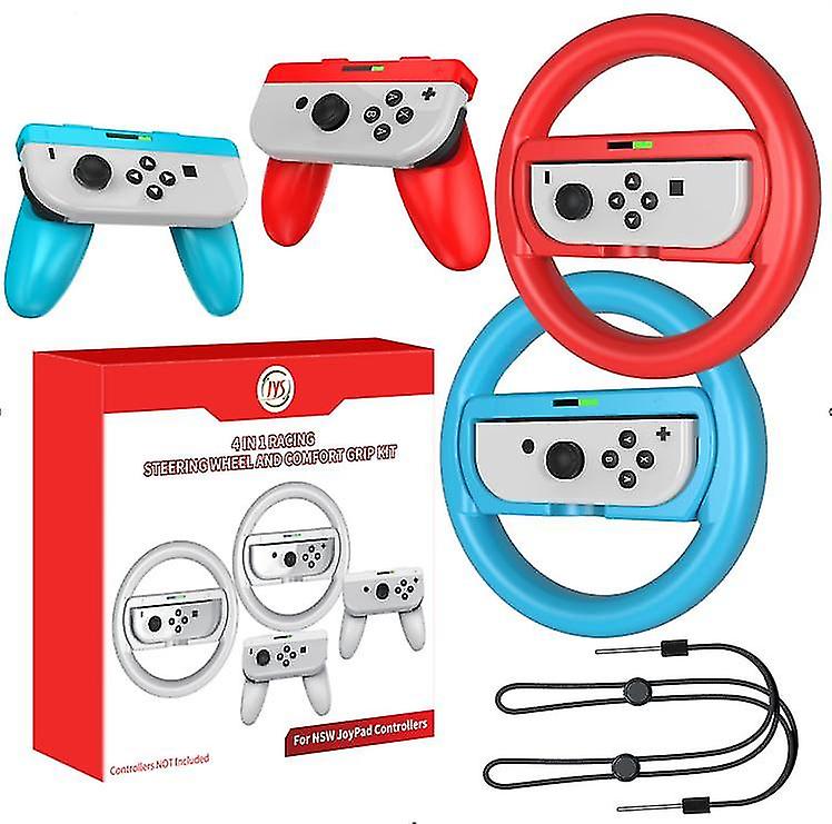 Grip for Switch Controller - 4 Pack Racing Steering Wheel Switch Controller Game Grip Handle Kit Fit for Switch Joy-Con Controllers