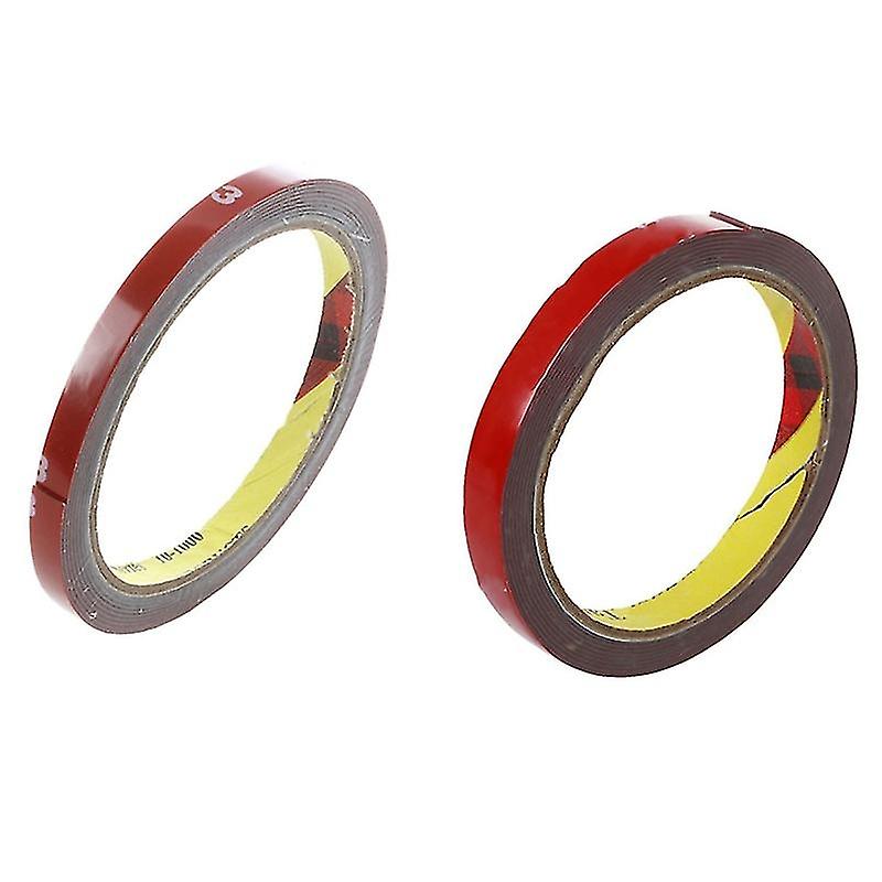 2x Strong Permanent Double Sided Super Sticky Foam Tape Roll For Vehicle Car, Red 8mmx3meter & 12mm