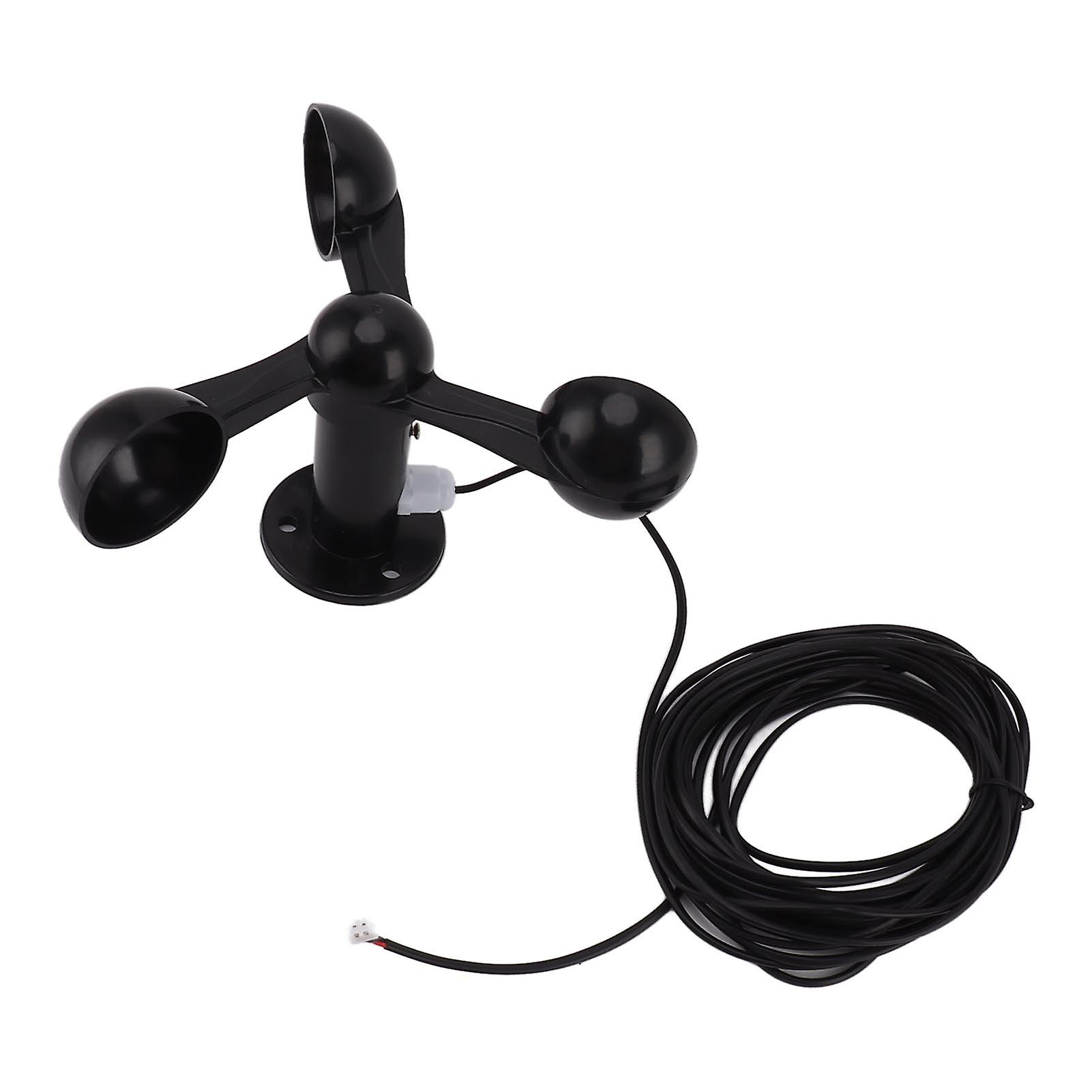 Anemometer Sensor Wind Speeds Cup with 8M Waterproof Cable 4cm Mounting Hole Anti Interference 3 Cups Wind Speed Detector for Outdoor 0‑3.8v
