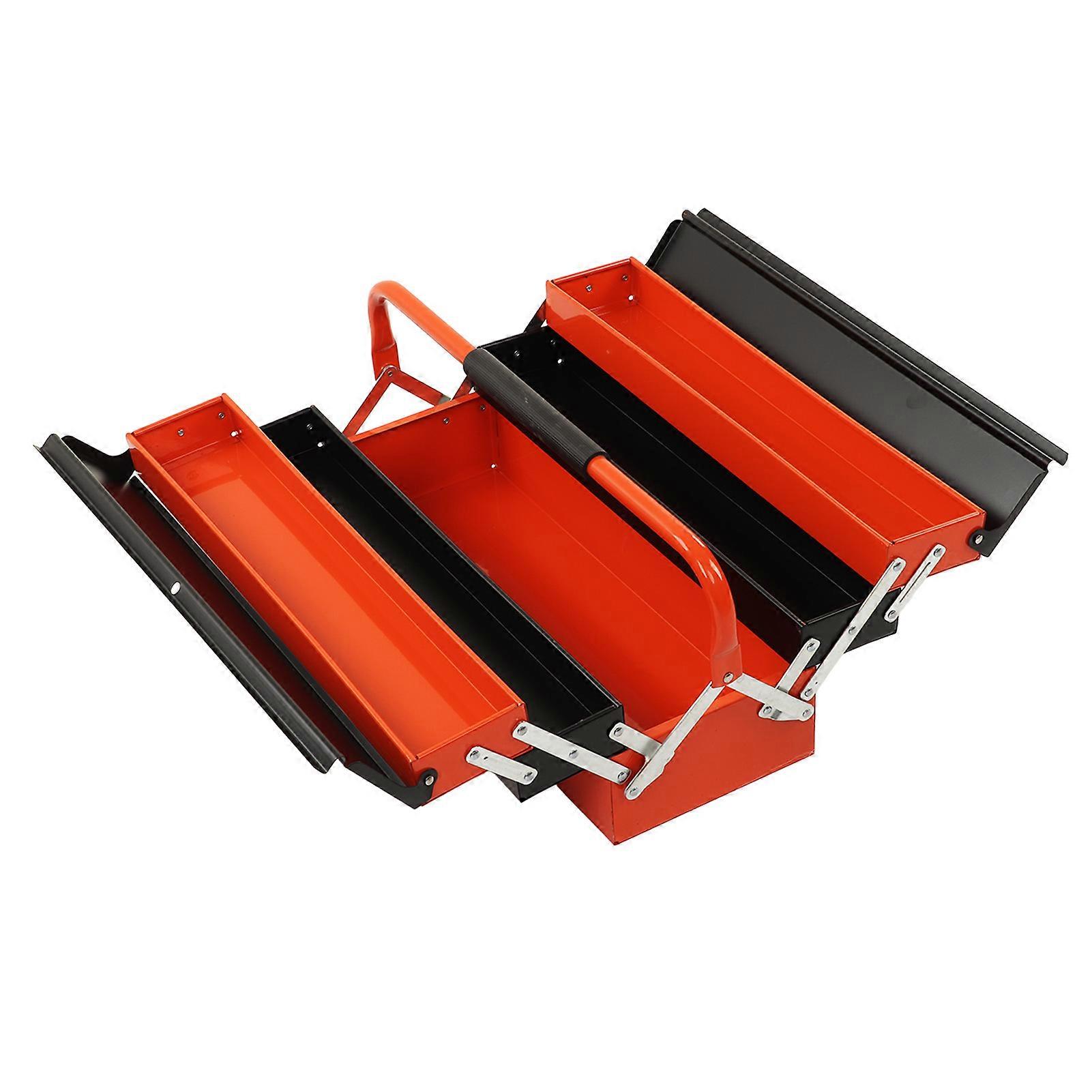 Folding Tool Storage Box Large Space Multifunctional 3 Layers Portable Handheld Tool Box for Garage
