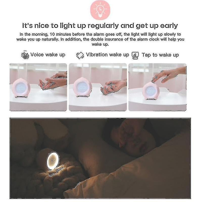 Smart Voice Control Alarm Clock Speaker (Pink)