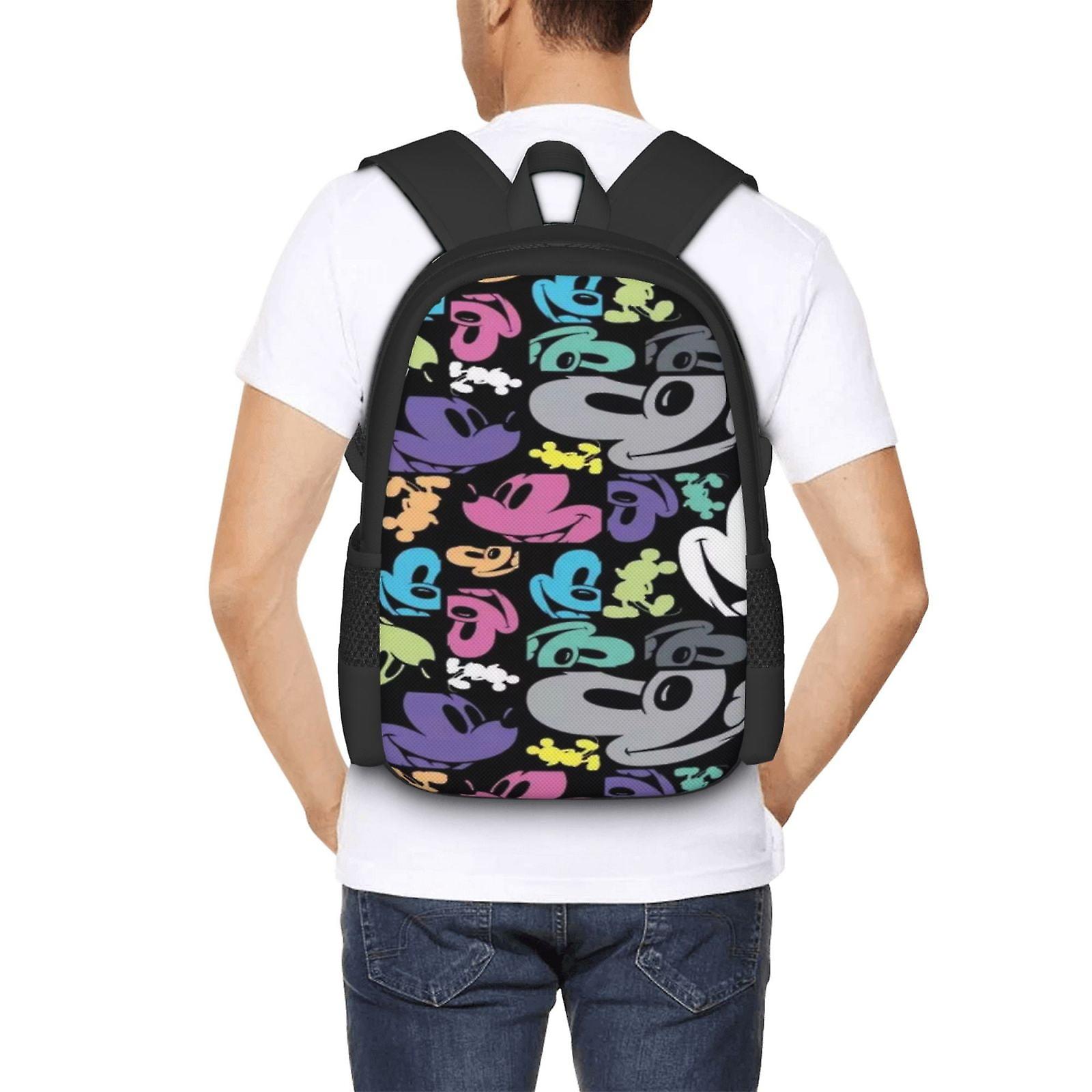 Mickey Mouse Backpack Large Capacity Laptop Bag Lightweight Adjustable Straps Casual Large Capacity