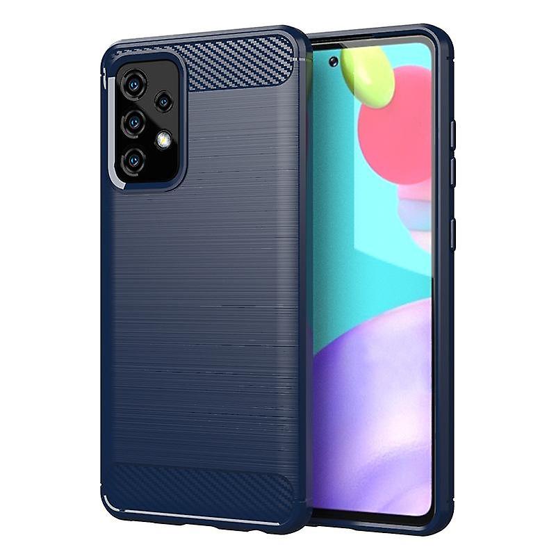 Tpu Carbon Fibre Case For Samsung A52 4g Blue Mfkj-889 Fruugo QA