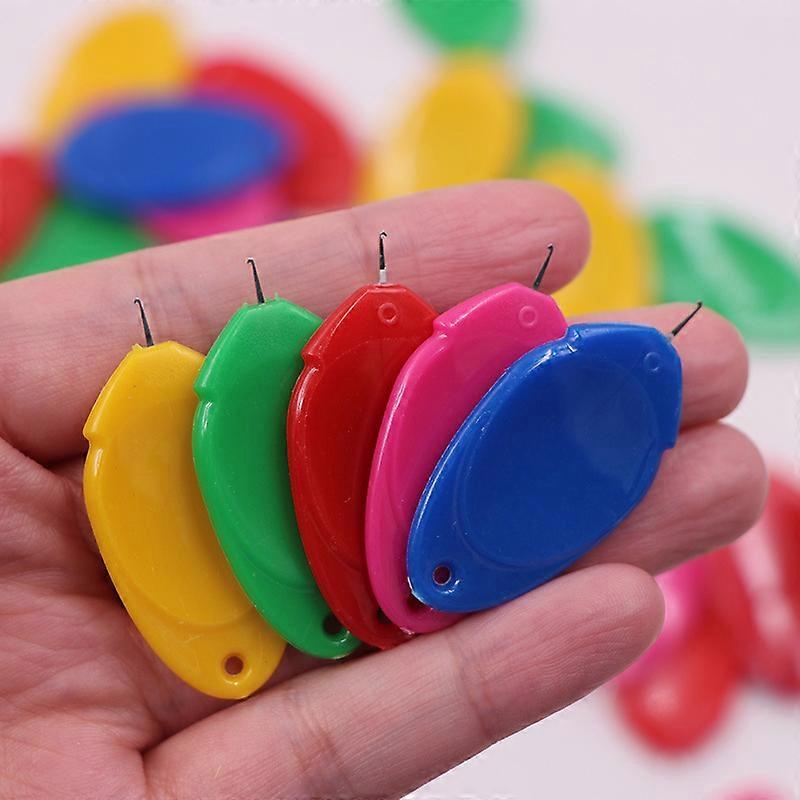 100pcs Needle Threader Hand Tools Wire Needle Insertion Knitting Tools Holder Small Home Knitting Accessories Sewing Tool,4*2cm,Random Color