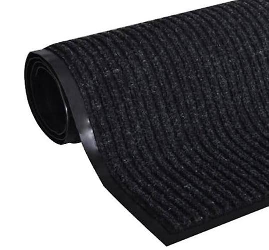 Paillasson XL 120 x 180 cm – Tapis d’entrée noir nervuré