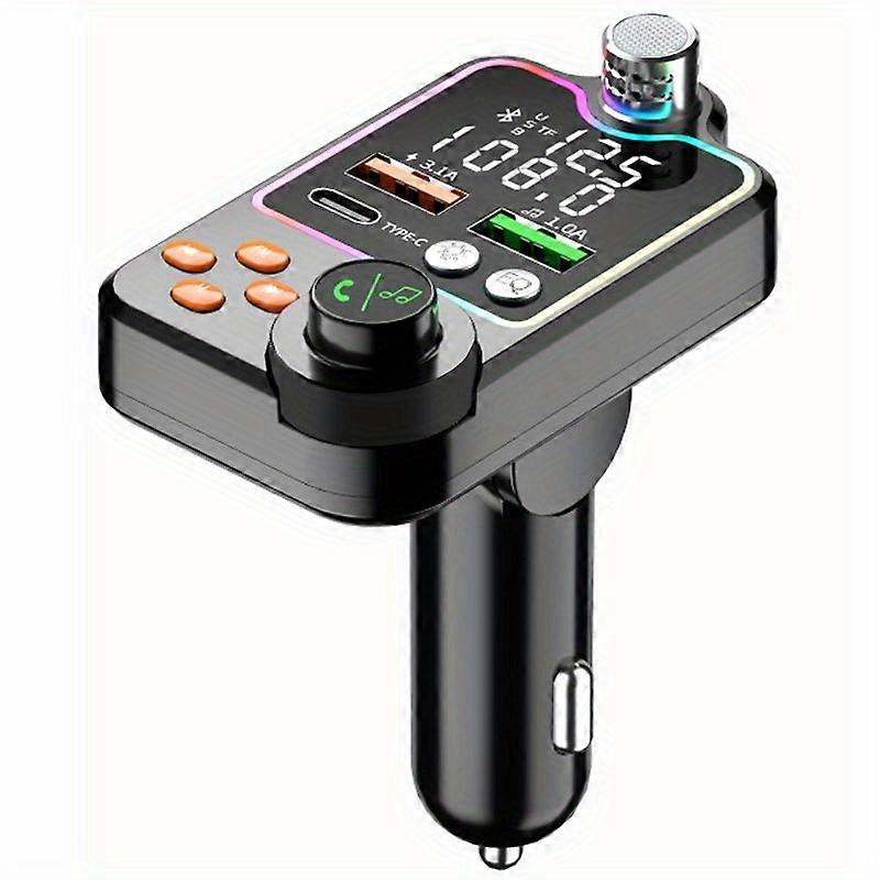 JaJaBor FM Transmitter Modulator Audio Music Receiver Car MP3 Player Type C Dual USB Car Charger Wireless 5.0 Handsfree Car Kit