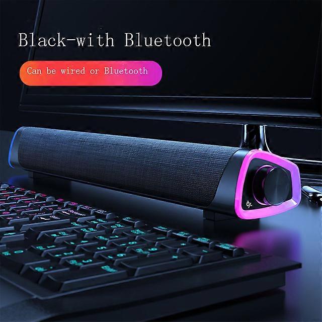Wired Bluetooth 5.0 Speaker, 3D Computer Speaker, Surround Soundbar, Stereo Subwoofer, Soundbar for Laptop, Notebook, PC