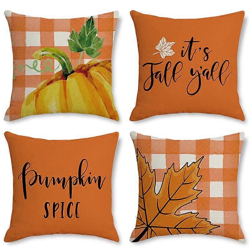 Podzimní povlaky na polštáře Dýňové polštáře Kryt 4ks
