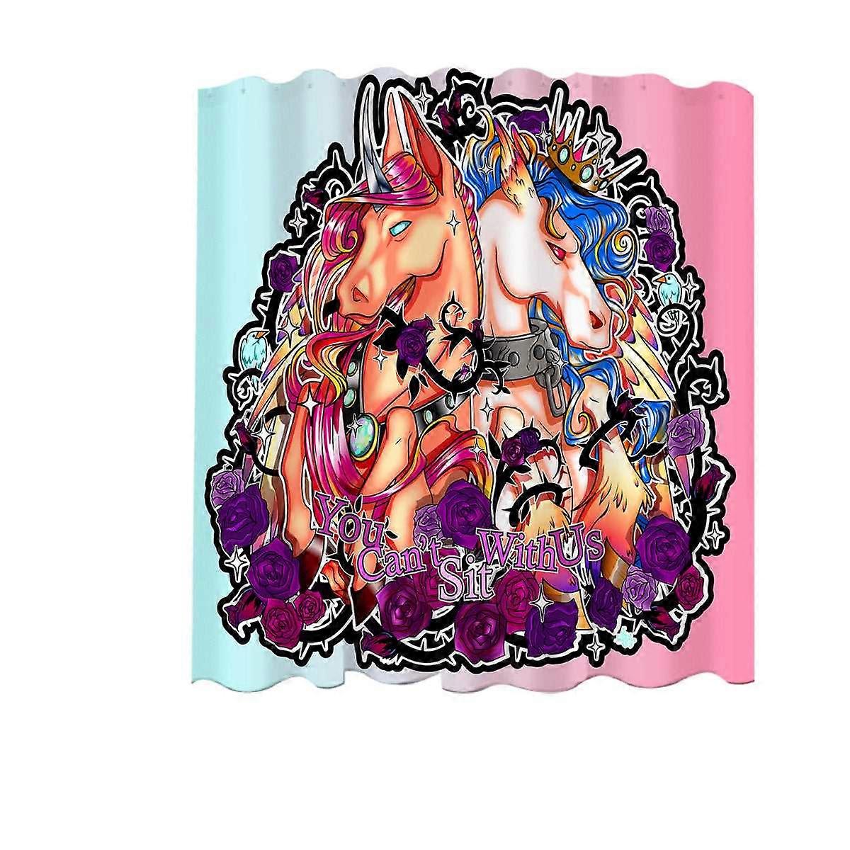 Unicorns Rudicorn Team Mean Cool Quote Shower Curtain
