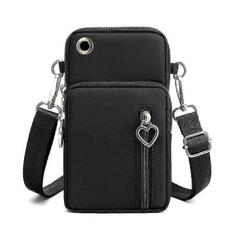 Mobile phone bag for hanging women, wallet women wallet, small shoulder bag with headphone input, mobile phone shoulder bag, adjustable, removable sho