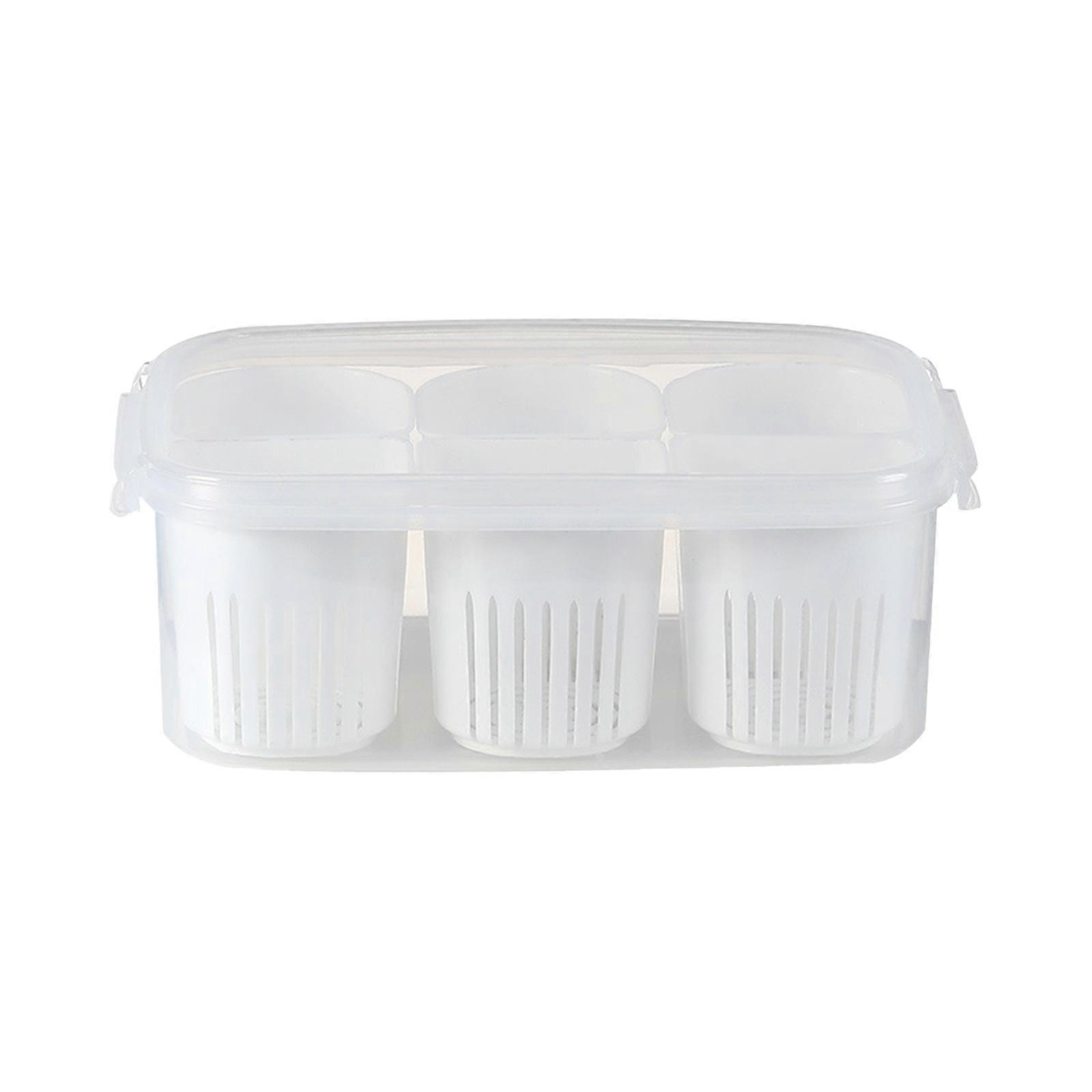 Reusable Veggie Tray with Lid, 6-Compartment Divided Snack Box Container & Fridge Organizer, Divided Food Storage Containers
