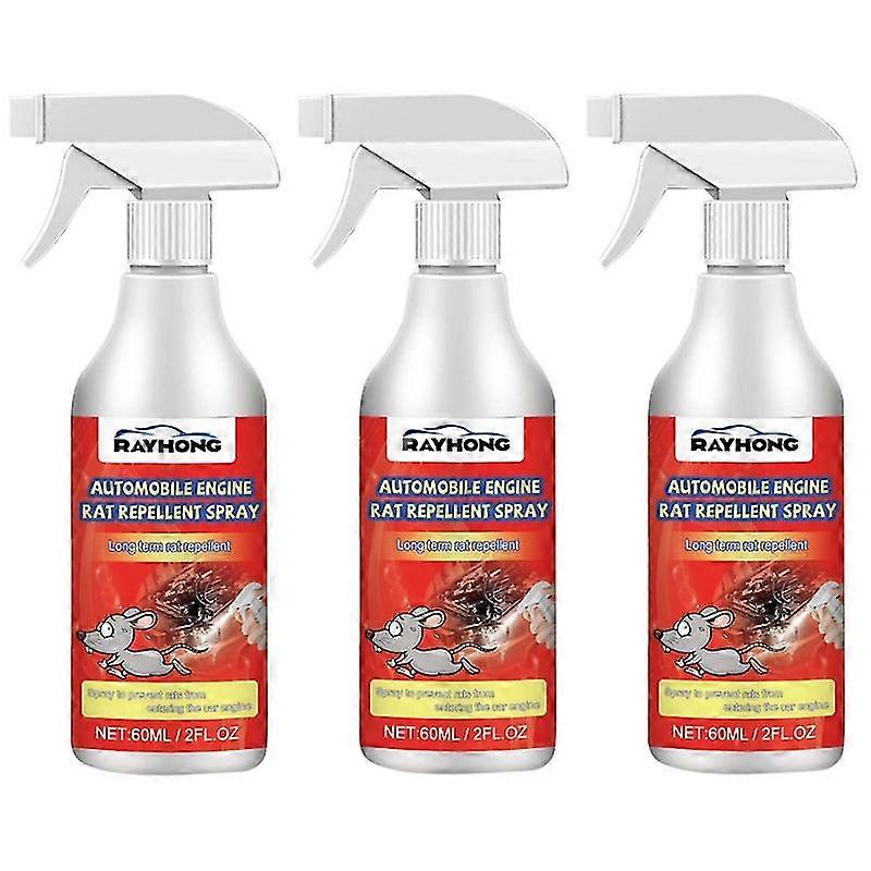 3Pcs Automobile Engine Rat Mouse Repellent Spray Natural Vehicle Protection