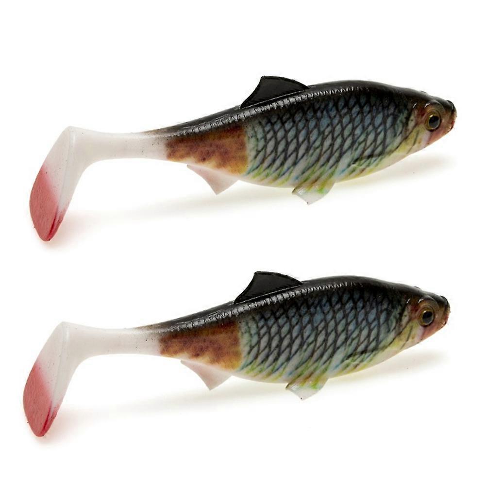 2Pack Fishing Swimbait Soft Plastic Lures, Paddle Tail Swim Baits with 3D Eyes, Sinking Paddle Tail