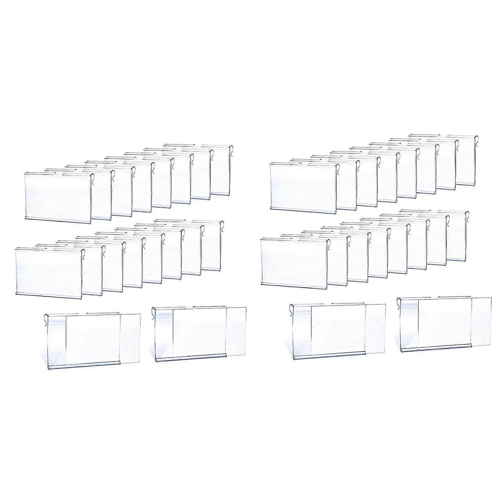 100pcs Clear Plastic Label Holder Price Tag, Shelf Label Clip Removable Label Holder For Storage Bi