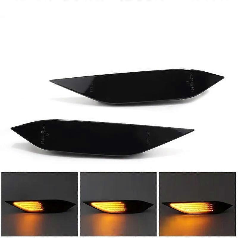 2Pcs Front LED Side Dynamic Marker Lamp Amber Turn Signal Light For Porsche 958 Cayenne 2011-2014 Amber Turn Signal Blinker