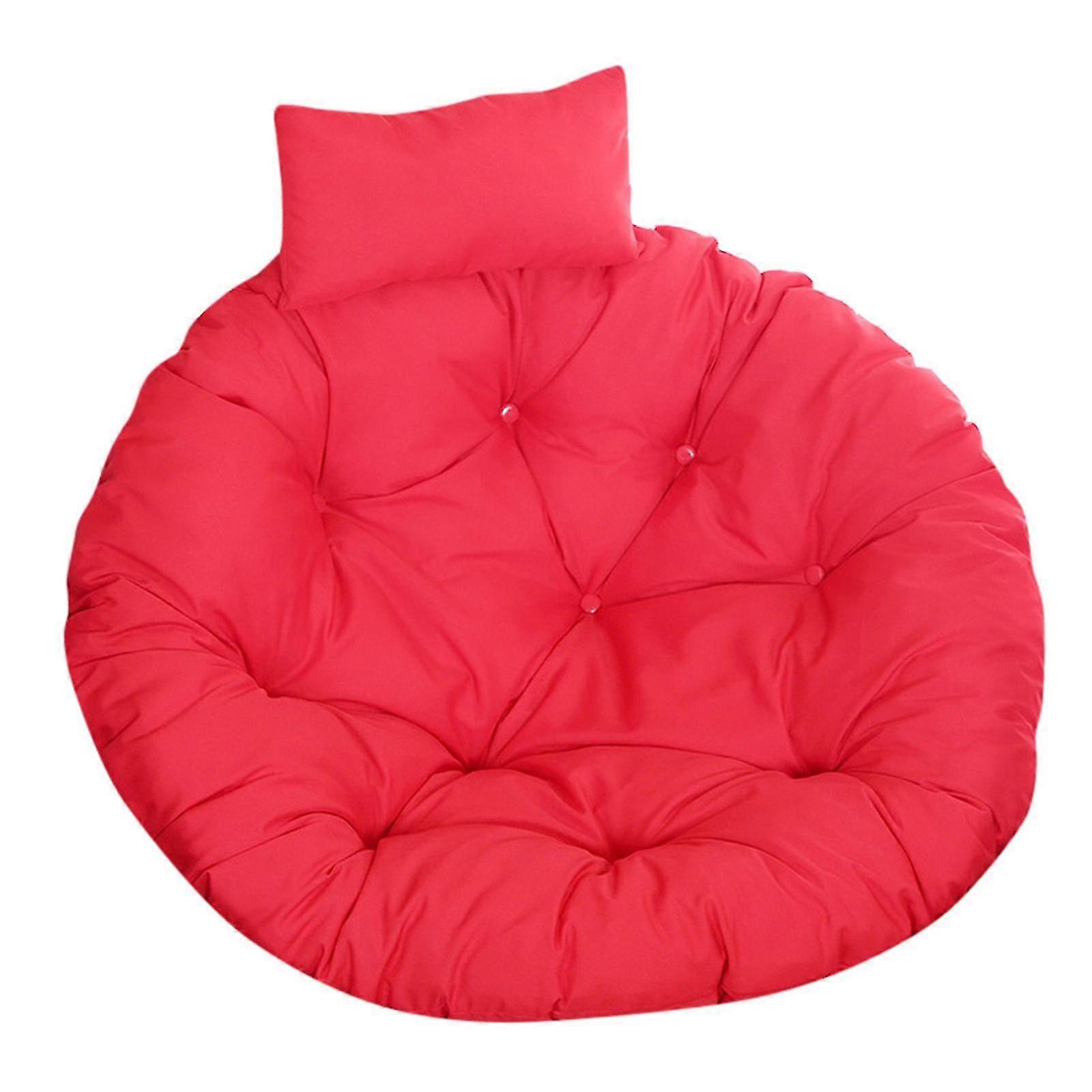 Round Diameter 115CM;Big Red cushion Thicked Papasan Chair Cushion Comfortable Hanging Chair Cushion Hammocks Swing