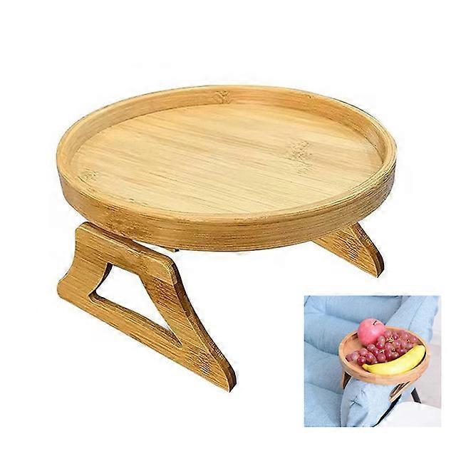 Sofa Tray Table Sofa Armrest Clip-on Tray Wood Sofa Tray Practical Tv Snack Tray For Remote Control