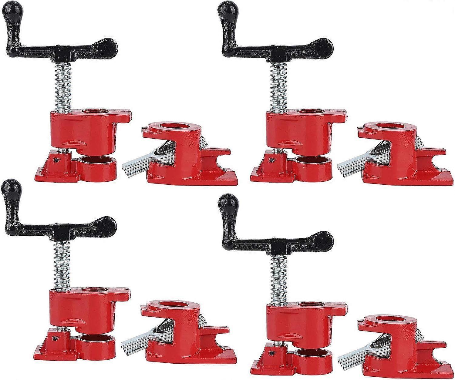 Wood Metal Clamp Set 4Sets 3/4 Quick Release Wide Base Woodworking Workbench with Ergonomic Handle