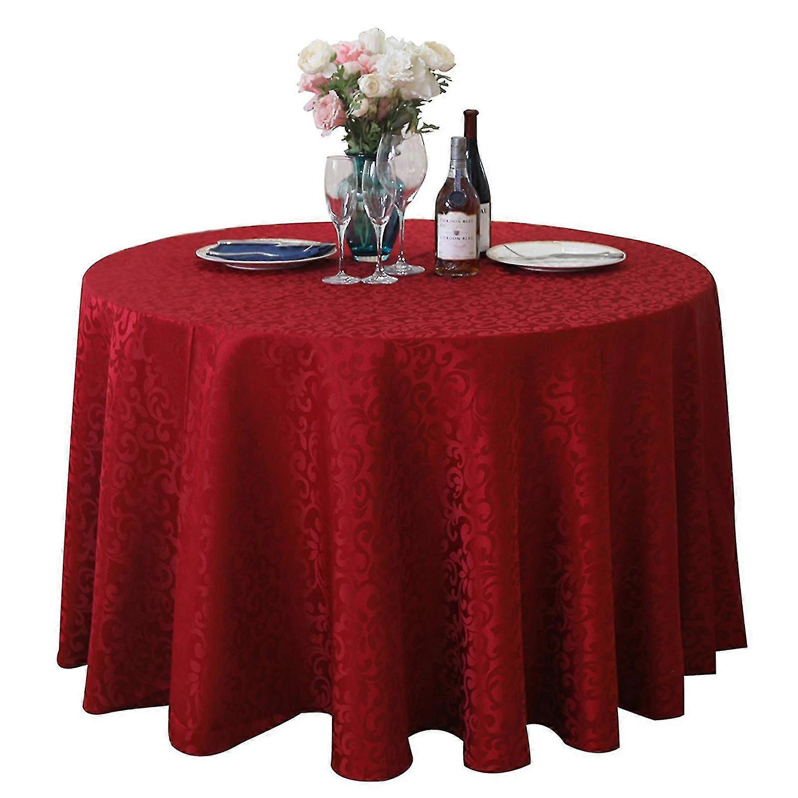 Tablecloth Tear Resistant No Fading Polyester Washable Round Tablecloth For Kitchen