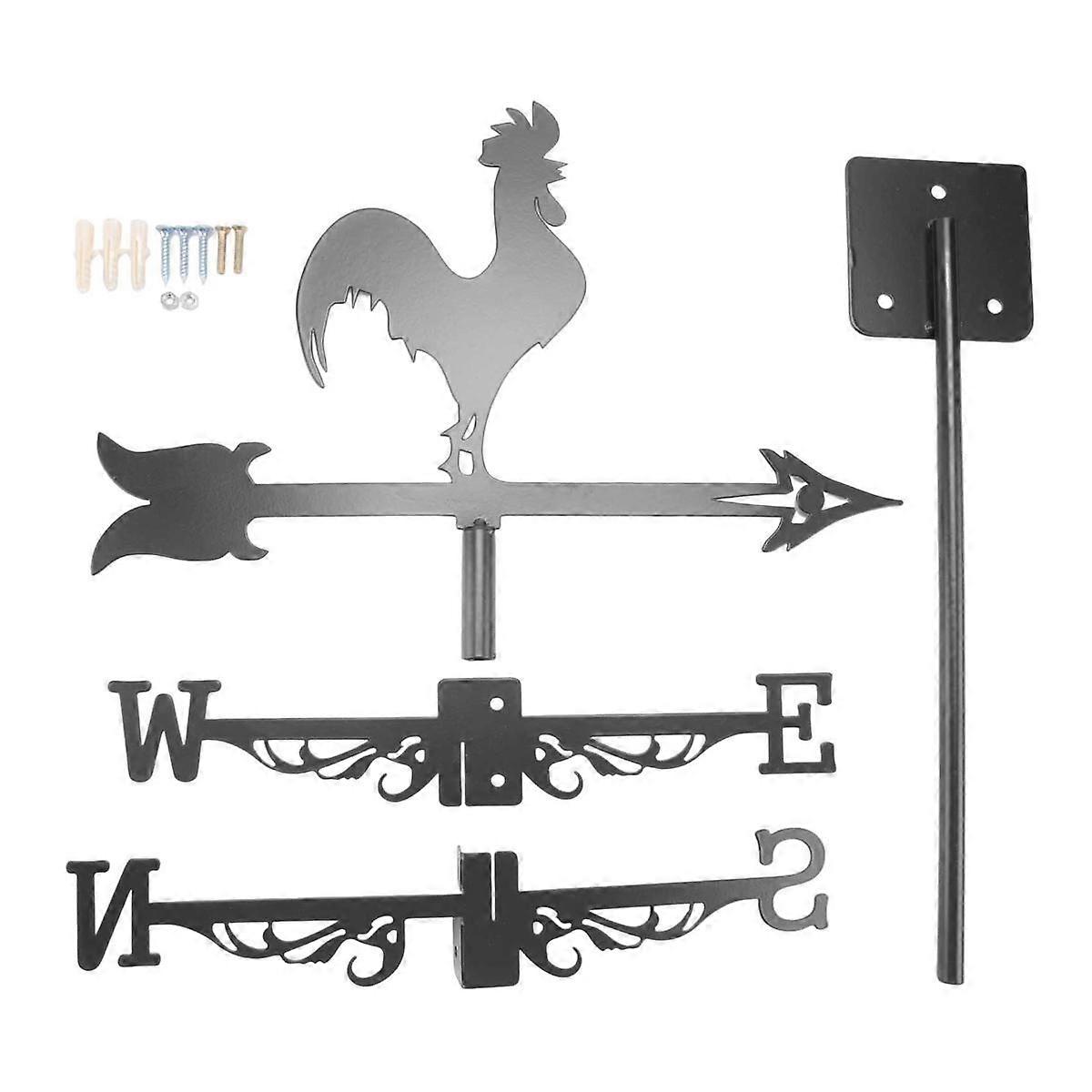 Rooster Weather Vane - Retro Cockerel Weathervane Silhouette - Decorative Wind Direction Indicator