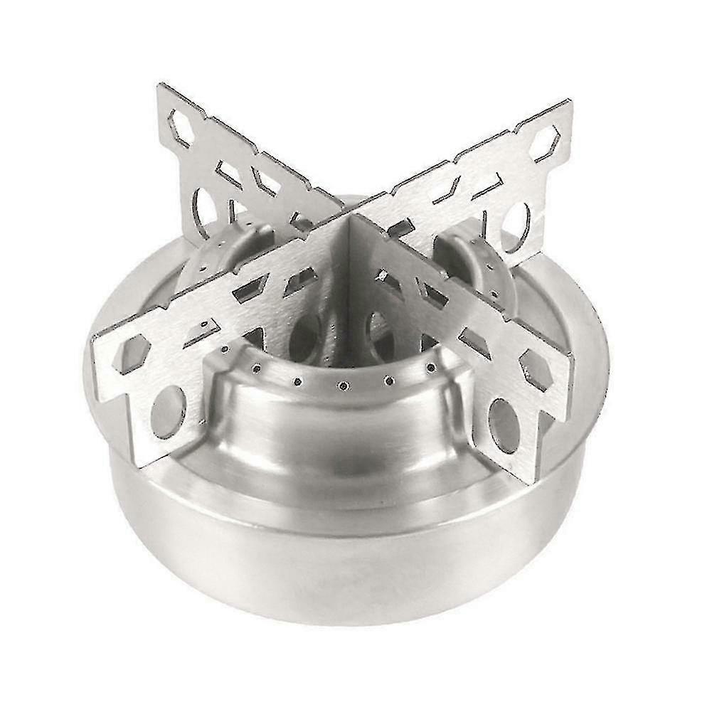 Outdoor Camping Mini Alcohol Stove Picnic Cooking Burner W/cross Stand (silver)(1pcs)
