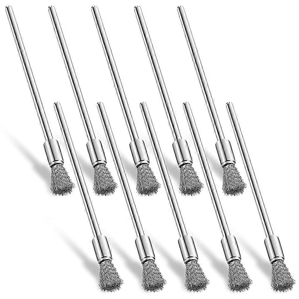 10 Pcs Cleaning End Brushes Pen 3 mm Mandrel Rust Paint Removal Bits Polishing Tool Accessories, 6