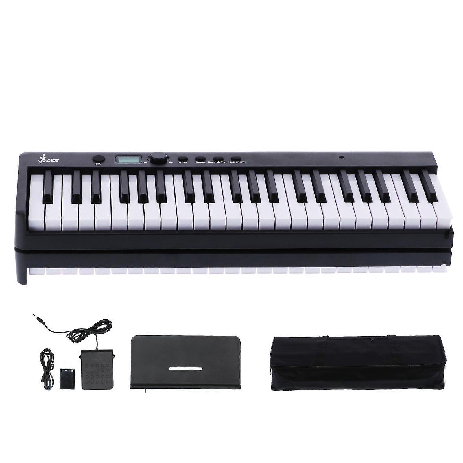 88 Key Portable Keyboard Piano Foldable Electronic LCD Display Wireless ConnectionBlack