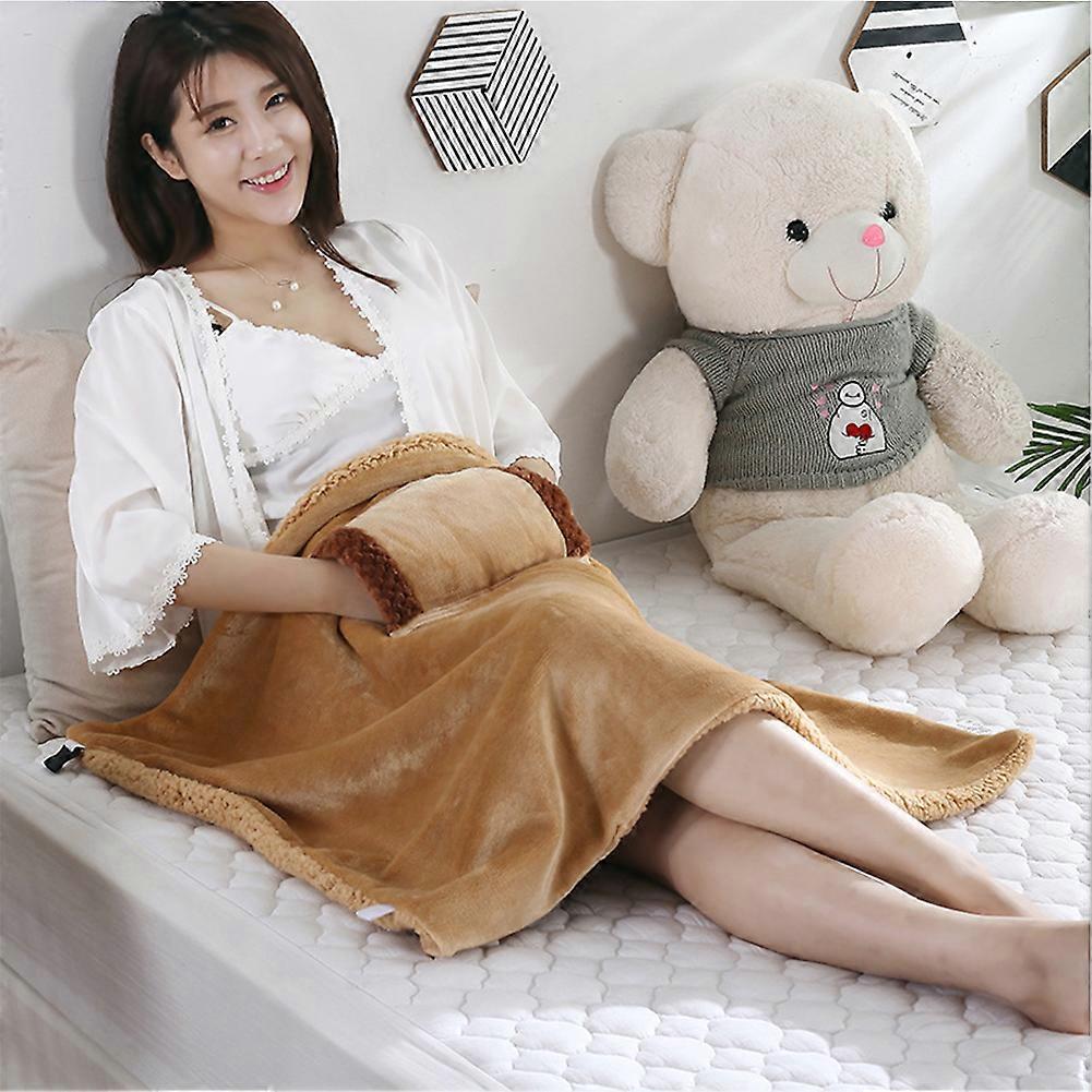 USB Electric Blanket Hand Warmer Knee Pad Blanket USB Charging Soft Plush Heated Bed Warmer Winter Gift for Elderly