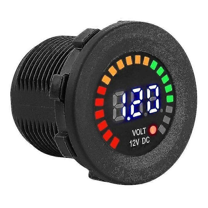 Crday Voltmeter, 12v Motorcycle Car Led Digital Display Voltmeter Voltage Waterproof Gift