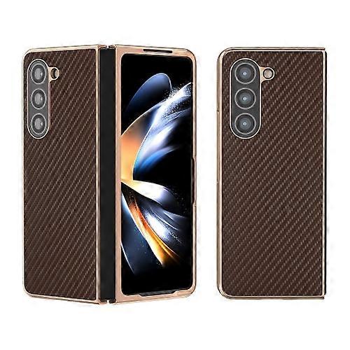 For Samsung Galaxy Z Fold5 Nano Electroplating Carbon Fiber Texture Phone Case