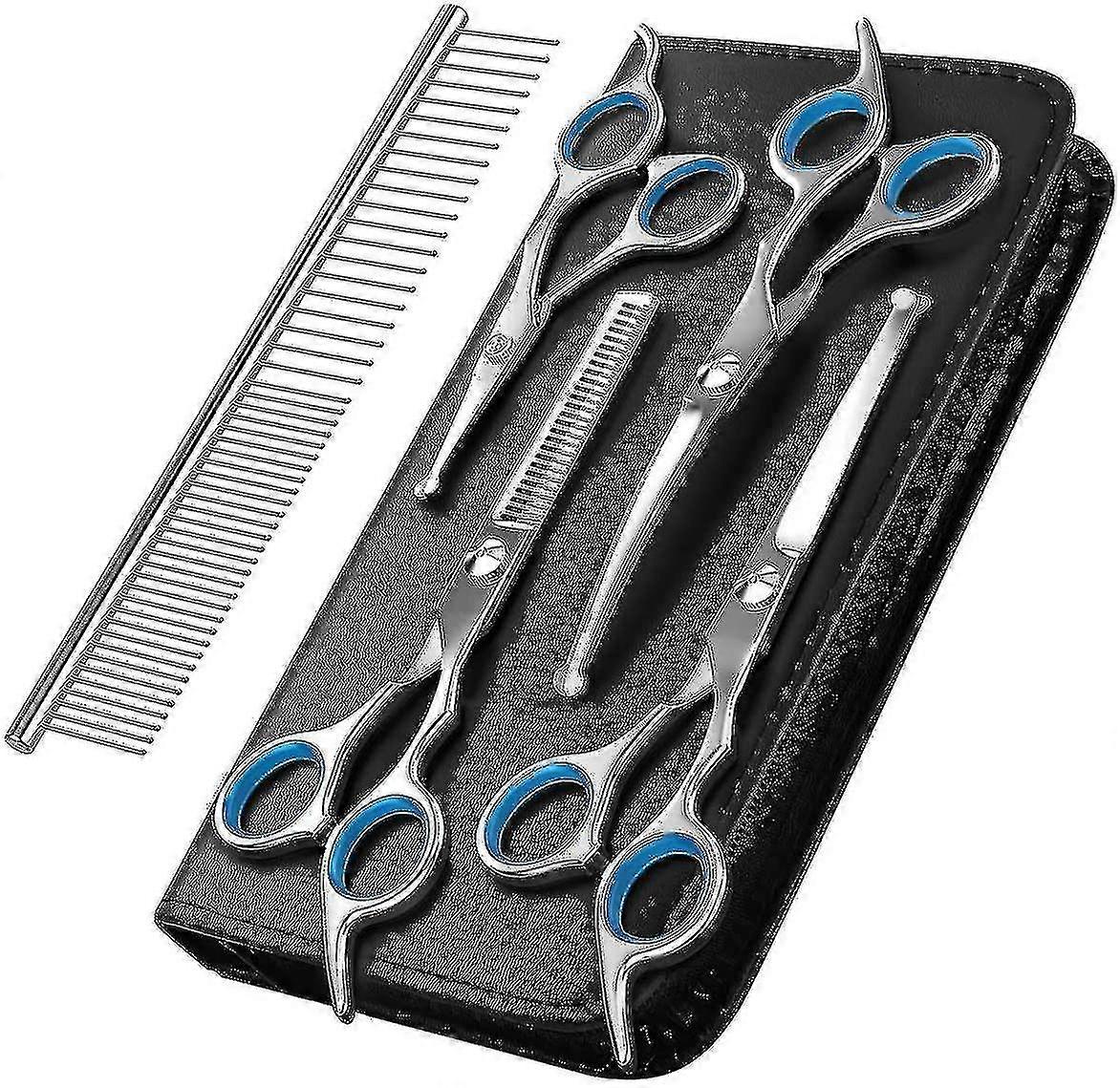 Dog Grooming Scissors Kit Professional Safety Thinner Comb -dd