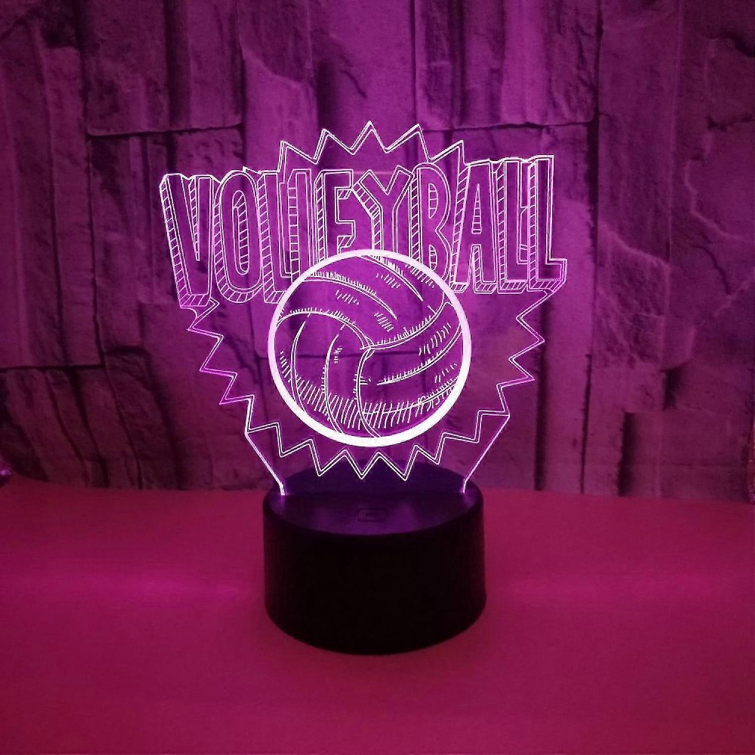 Qinwei Volleyball 3d Illus Lamp With Remote 16 S Changing