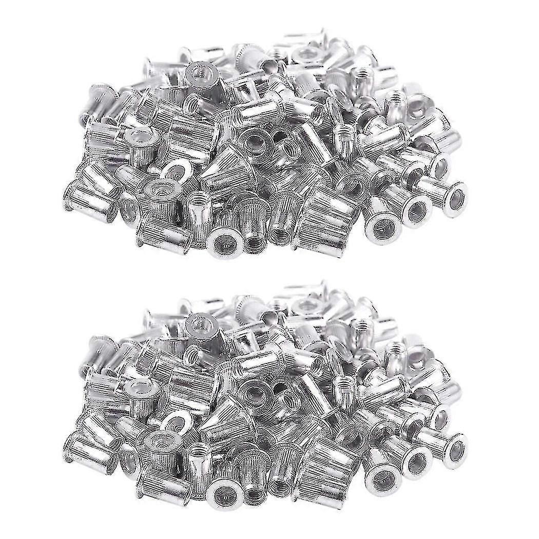 M5 Aluminium Threaded Rivnuts Flat Head Rivet Nuts Nutserts 200pcs
