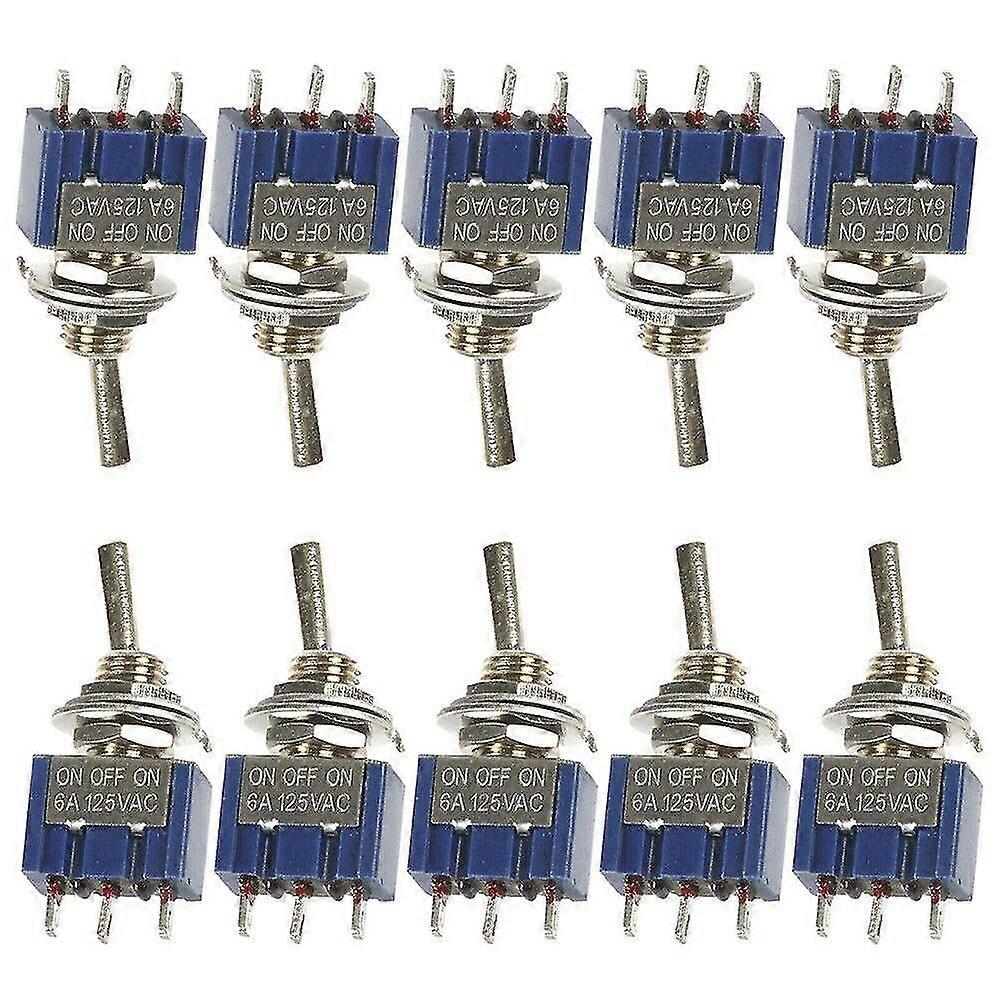Toggle Switch 12v/ 110v/ 220v 3-position 6mm Durable High Quality(blue)(10pcs )