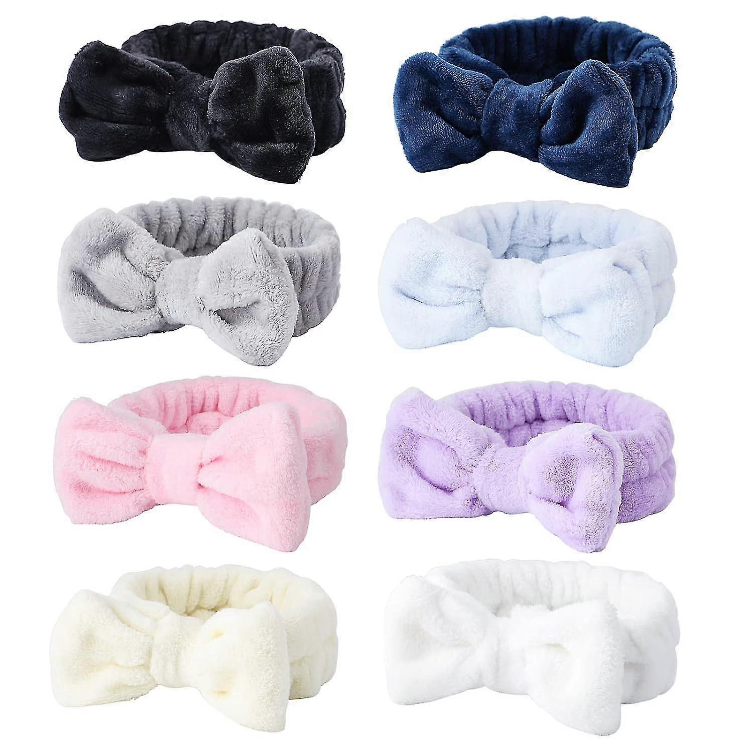 8 Pack Bow Hair Ties Cute Soft Face Makeup