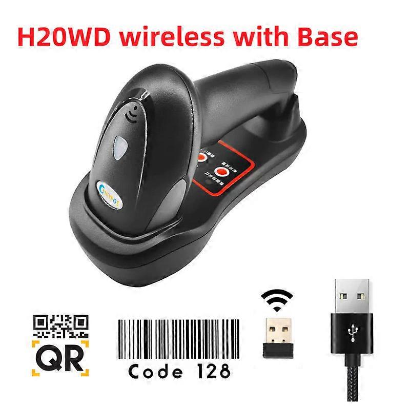 Wireless Barcode Scanner with USB Cradle Charging Base 328Ft Long Transmission Handheld 2D Wireless Barcode Reader Portable Bar