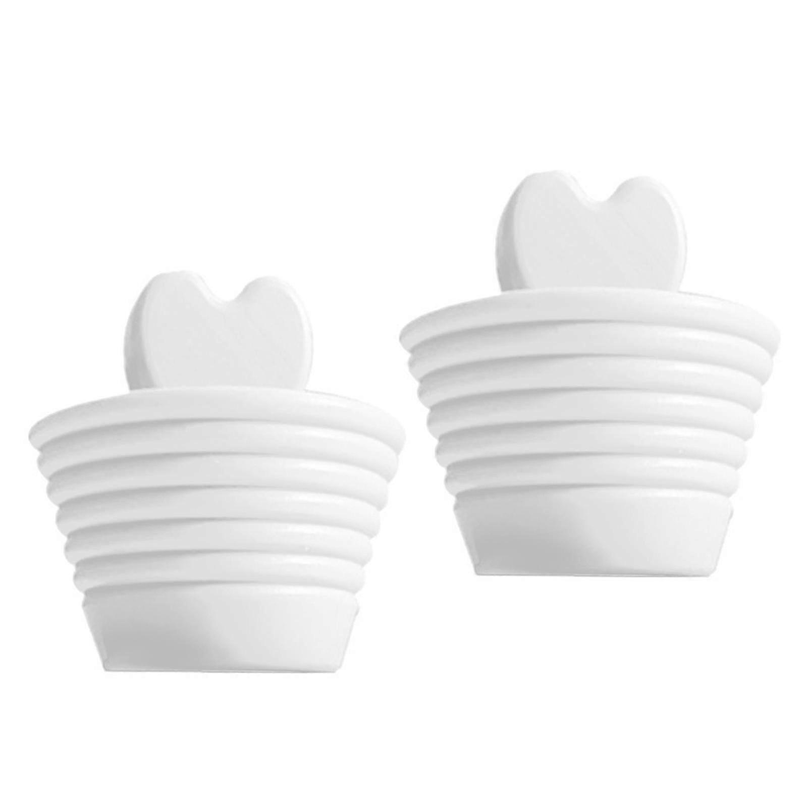 Bath Tub Plug Silicone Sink Stopper Spiral Pattern Heart Shape For Bathroom(white)