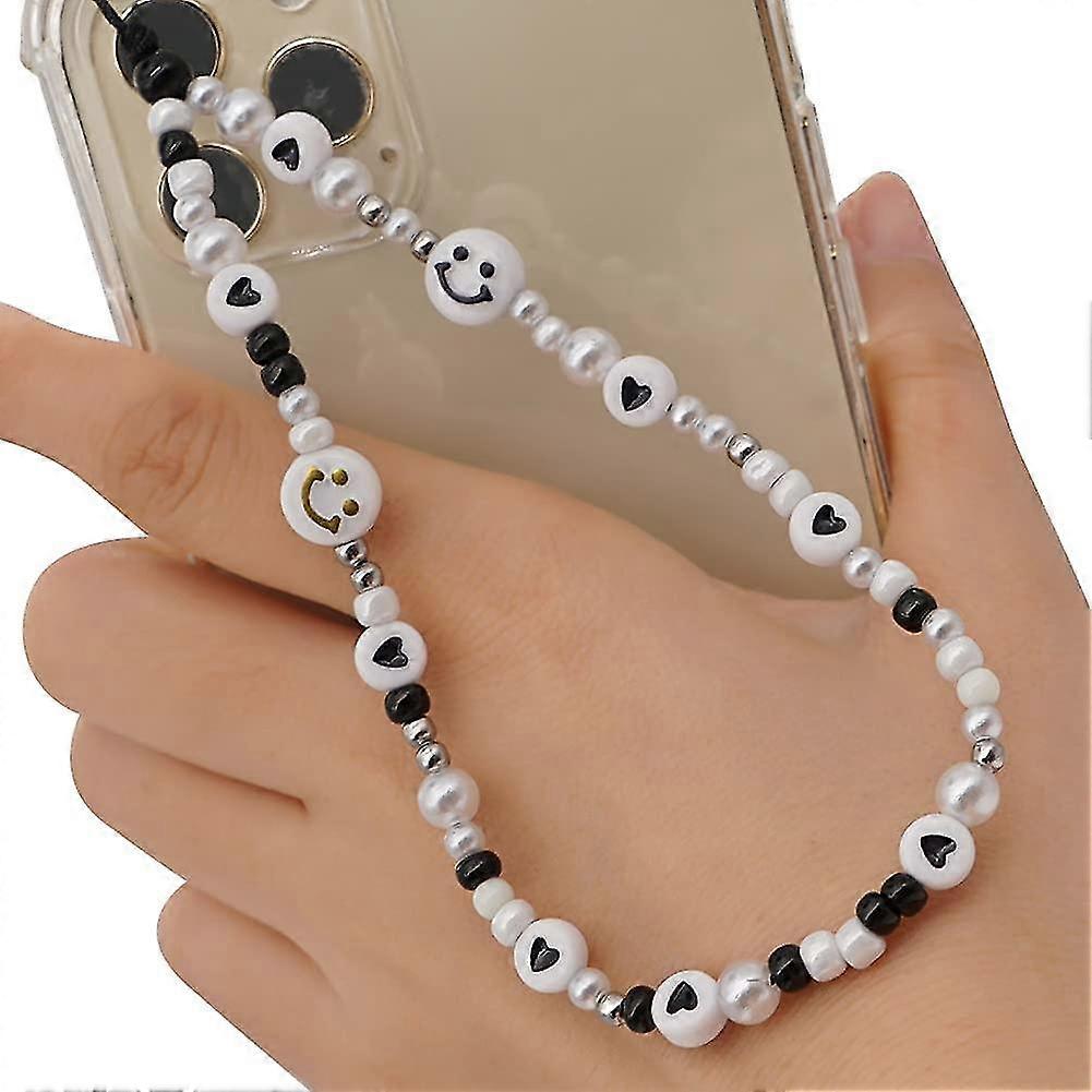 Pearl Phone Bracelet, Wrist Strap With Phone Cord For Fashion Cell Phone Chain For Girls