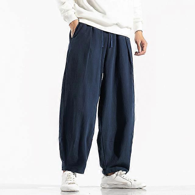 New Men's Solid Color Harem Pants Harajuku Style Men Loose Ankle-Length Trousers Streetwear Male Casual Pants Large Size 5XL