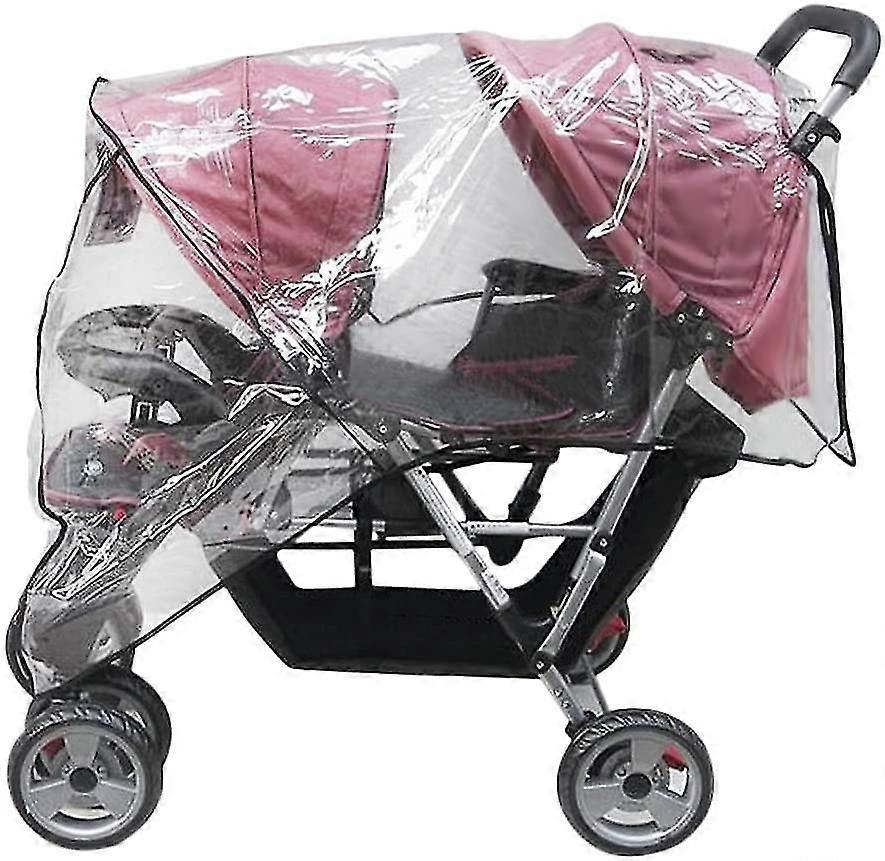 Stroller Rain Cover, Waterproof Windproof Dustproof Side By Side Tandem