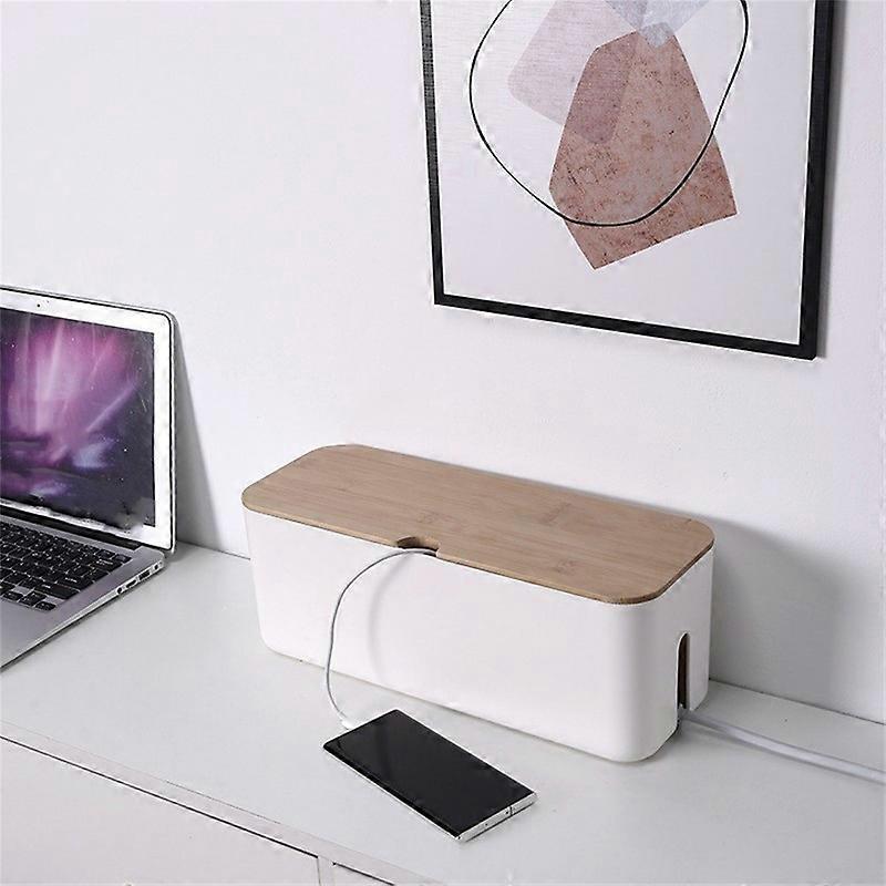 Cable Management Box, Power Strip Organiser, Cord Organiser Box, Hide and Disguise Power Strips and Power Cables from TVs, Computers and Desks