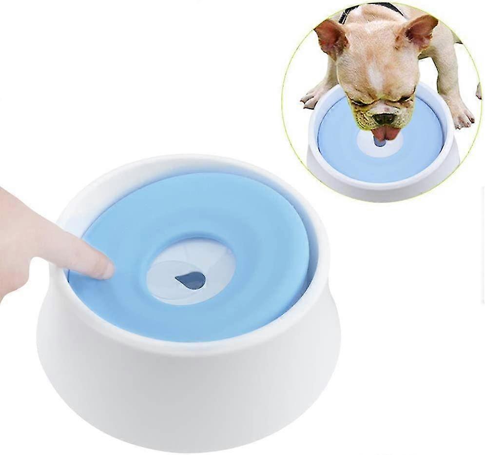 Pet Water Bowl, Anti-overflow Dog Bowl Buoyancy Water Bowl For Dog Cats Pet Water Bowl, Portable Drinking Container Non-slip Non-wet Mouth 1.2l (blue)