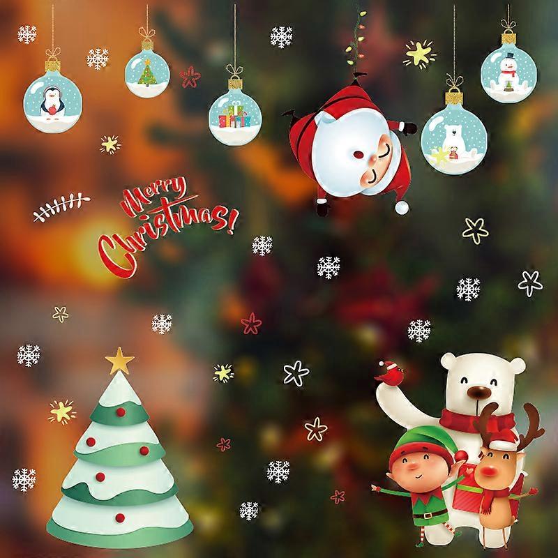 1SET Christmas Tree Santa Claus Wall Sticker