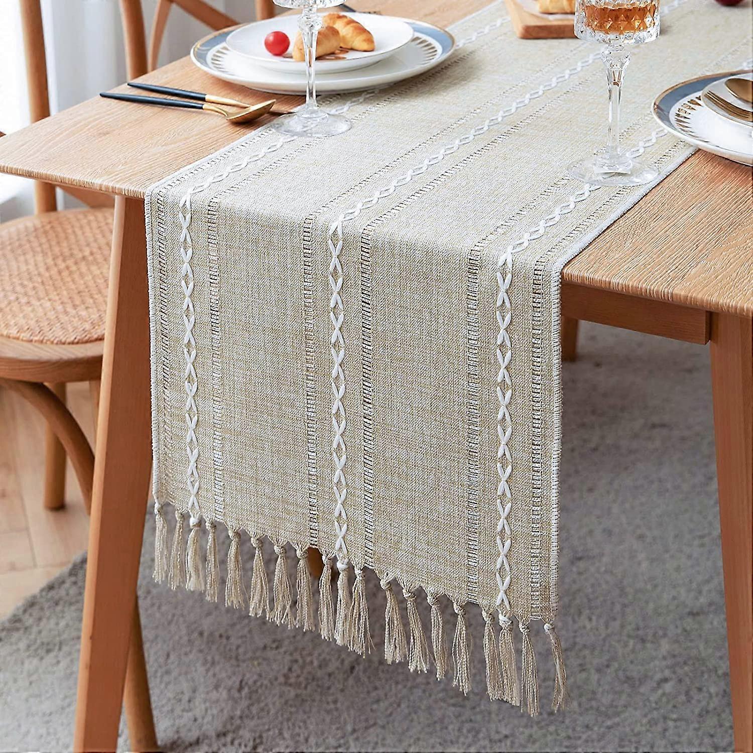 72 inches Rustic Linen Table Runner