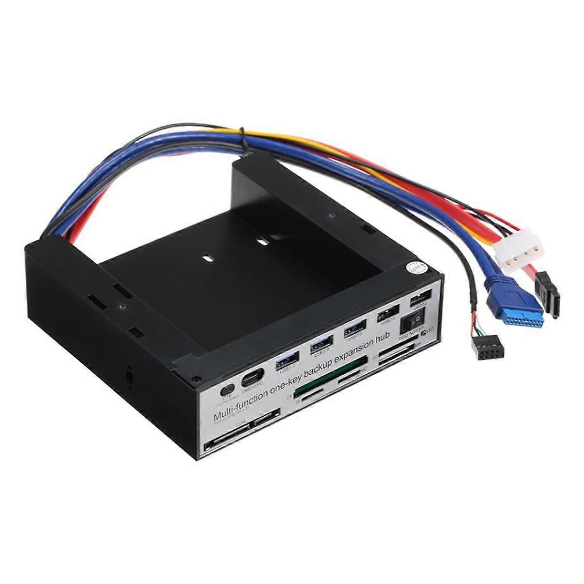 5,25 Zoll Frontpanel-Erweiterungshub mit 3 USB3.0- und 2 USB2.0-Anschlüssen 5-in-1-Kartenleserunterstützung One-Key