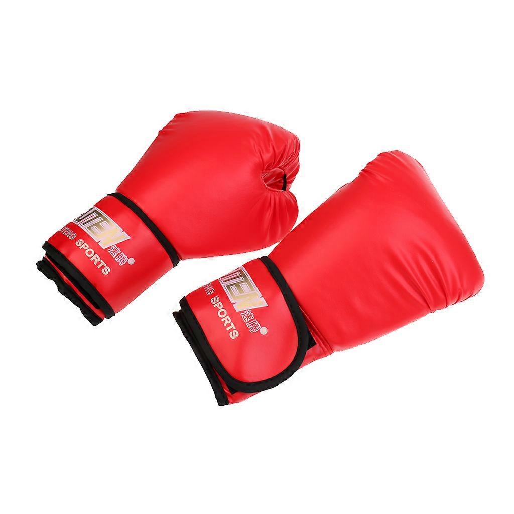 1 זוג כפפות אגרוף עור PU MMA Muay תאילנדי אימון אגרוף אדום