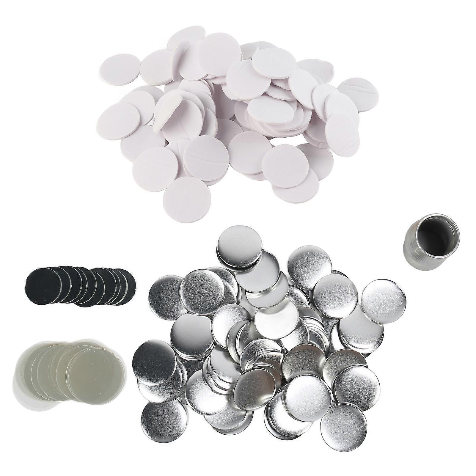 100 Sets 58mm Mirror Round Buttons Parts DIY Blank Rustproof Tinplate Button Maker Supplies for Handcraft Craft