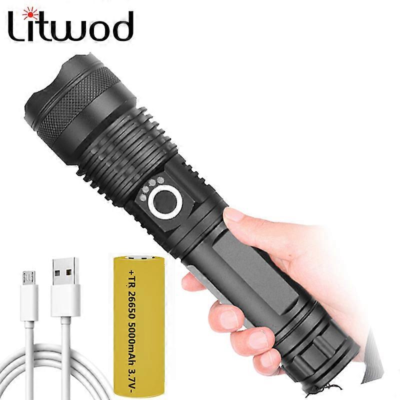 26650 Battery Powerful Led Flashlight XHP180 Super Bright 9-core Usb Rechargeable Zoomable Torch Light Lantern
