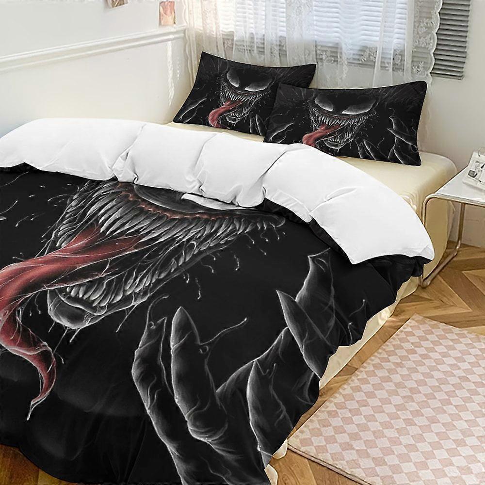 Bedding set HF184 Venom Bedding Comforter Sets, 3-Piece Bedding Set Soft Warm Bed Set with 1 Duvet Cover And 2 Pillowcases for Bedroom All Season LS18