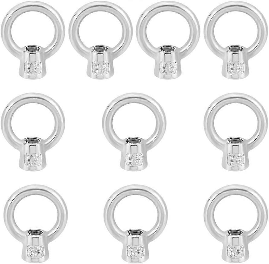 10Pcs 15mm Inner Diameter Lifting Eye Nuts Stainless Steel Nut Fastener Ring Lifting Eye Threaded Nut Fastener for Engineering Lifting Machinery and H